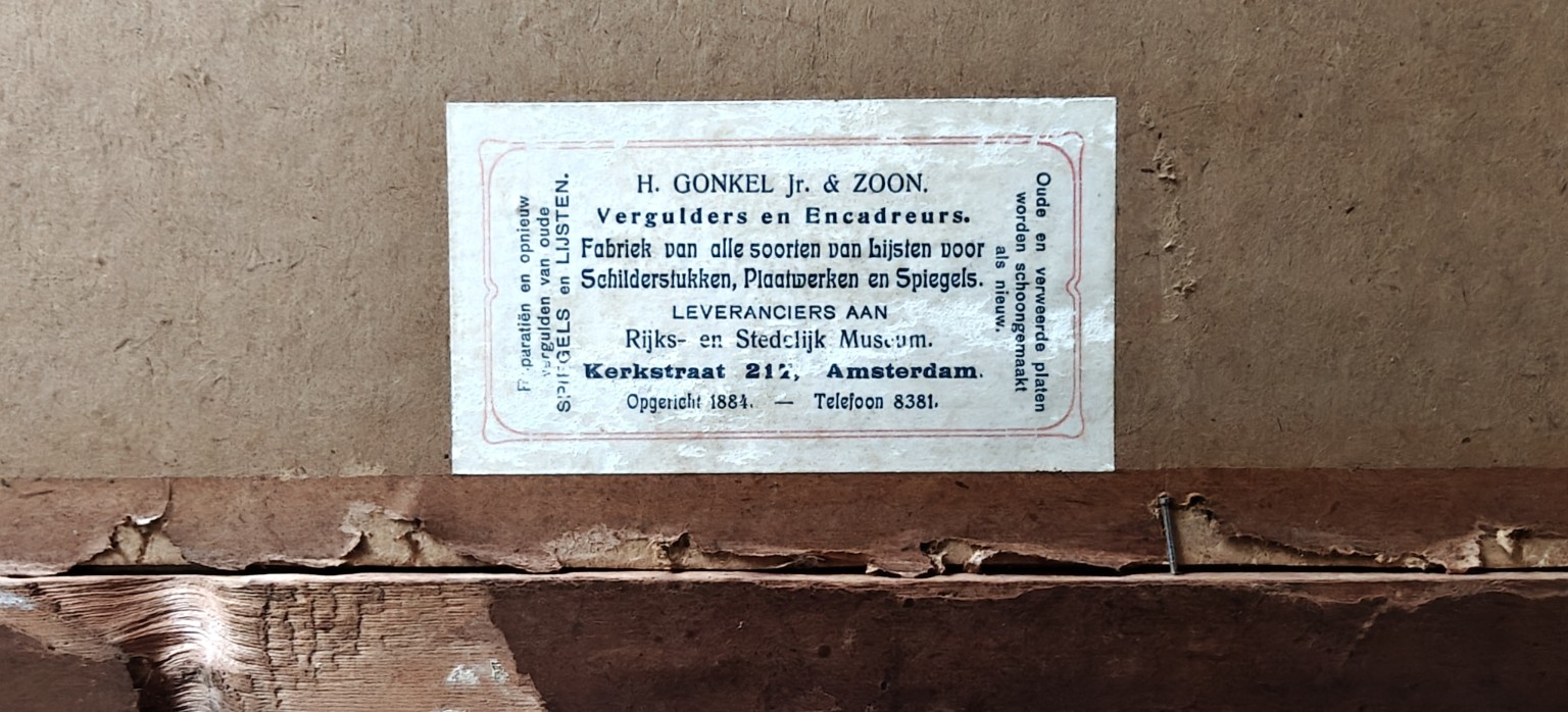 6-A. De Jager — volledige achterzijde en scherp detail van het H. Gonkel Jr. & Zoon-etiket. De oorspronkelijke foto’s zijn rechtstreeks opgenomen, zonder samengestelde witte beeldplaat.