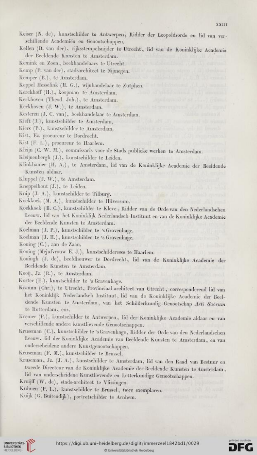 Immerzeel 1842 intekenlijst J.A. Knip