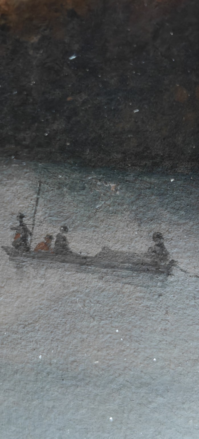 6-K. De Jager — boot met meerdere figuren op het water.
