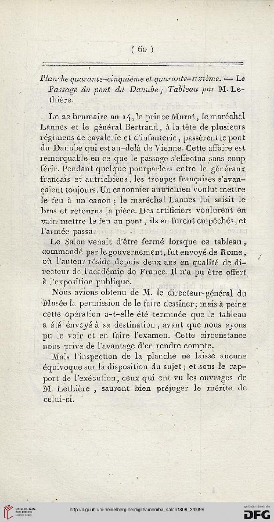 Landon, Salon de 1808, PDF p.100 — Lethière: werk uit Rome; daar sinds twee jaar directeur van de Académie de France.