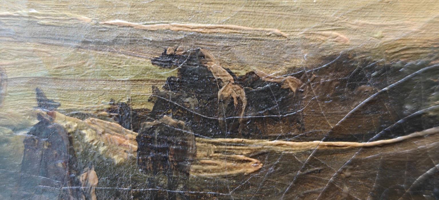 Buffels / Paestum — macro rustend/staand vee en figuur
