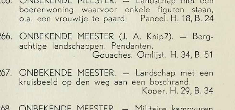 Mak van Waay 1942 lot 266 J.A. Knip vraagteken