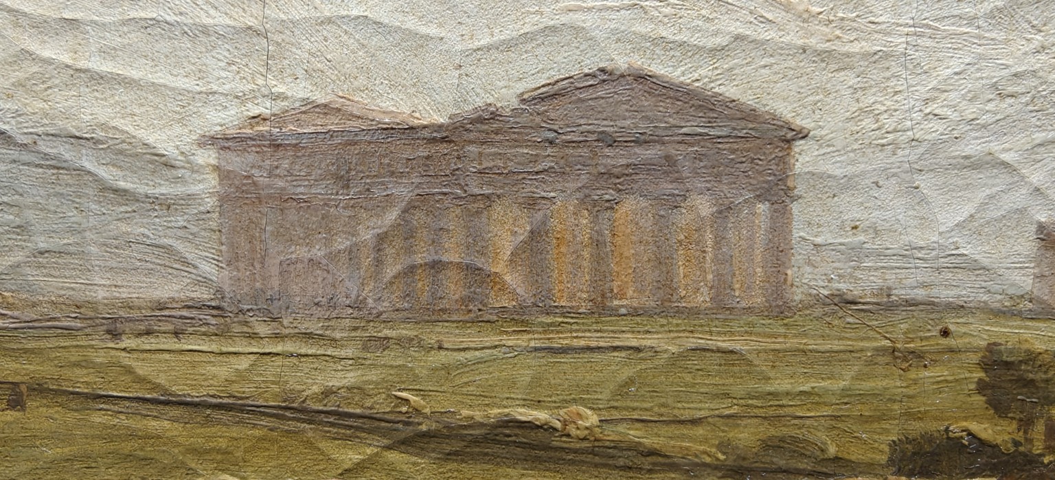 Buffels / Paestum — liggende steenblokken / bouwfragmenten