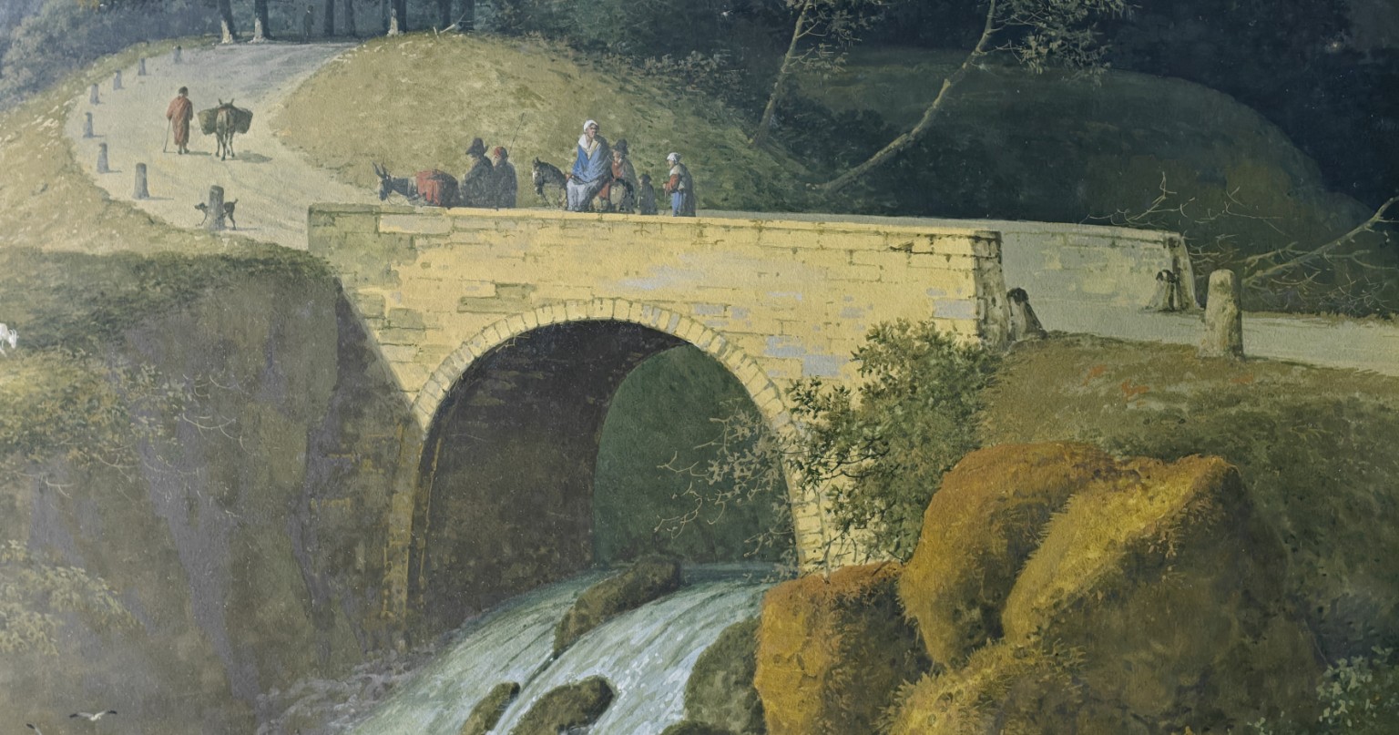 Brug en waterval