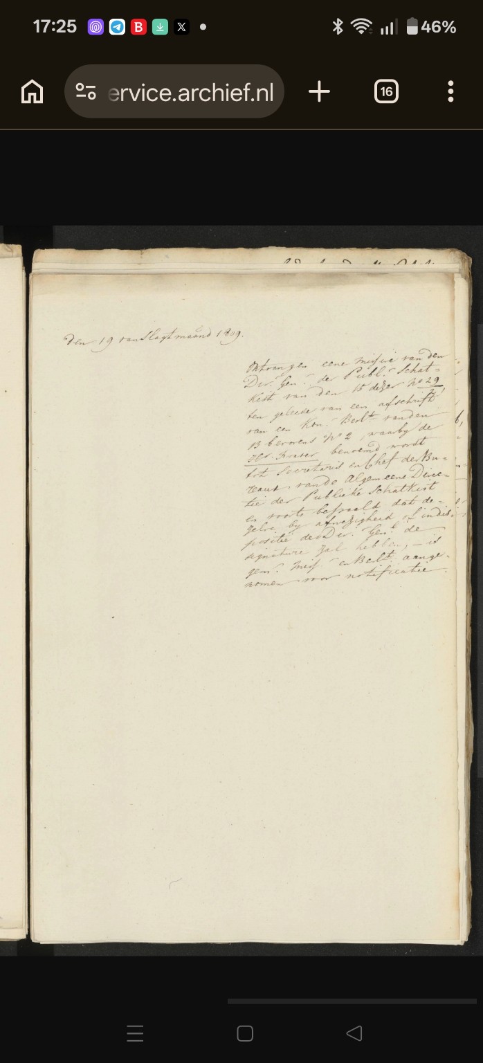 Inv. 903, 19 Slagtmaand 1809